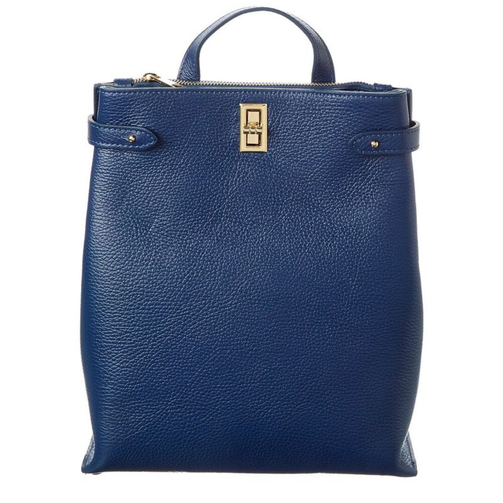 Italian Leather Backpack, Blue